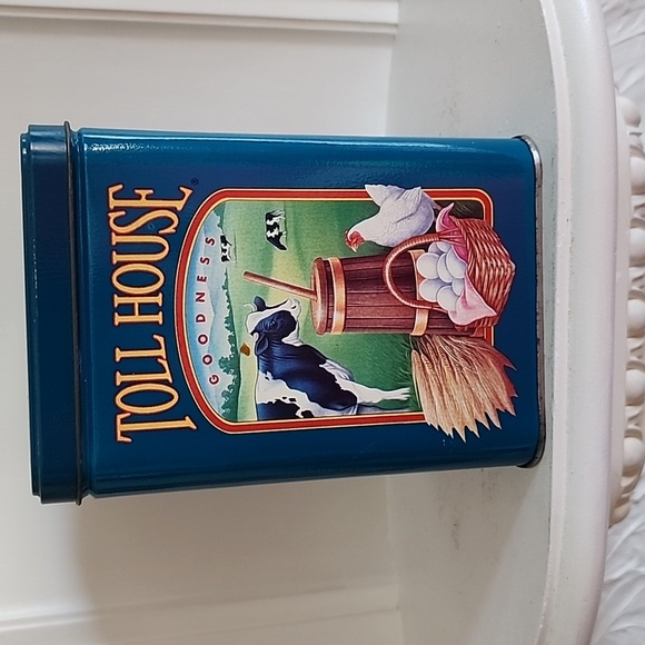 Old Vintage Nestle Toll House Cookies Metal Tin Can Blue - Limited Edition - Picture 6 of 7